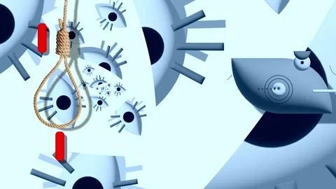 Animation - abstract minimalist geometric background with infinity zoom eff.. Stock Footage 264580603
