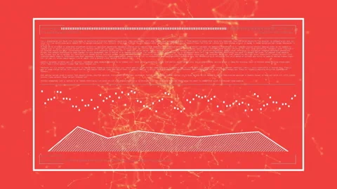 Animation of abstract network connections with graph and data visualization on Stockbeeldmateriaal 304765717