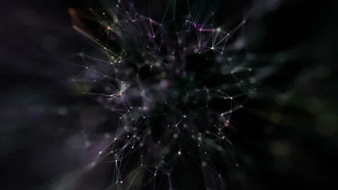 Animation of an abstract network of lines and dots connecting to form molecular Stock Footage 114750488