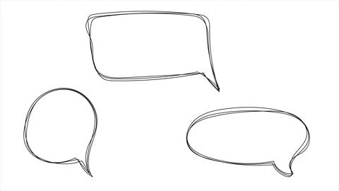Animation of abstract outline chat bubble for cartoon text, pop art blank Stock Footage 316794387