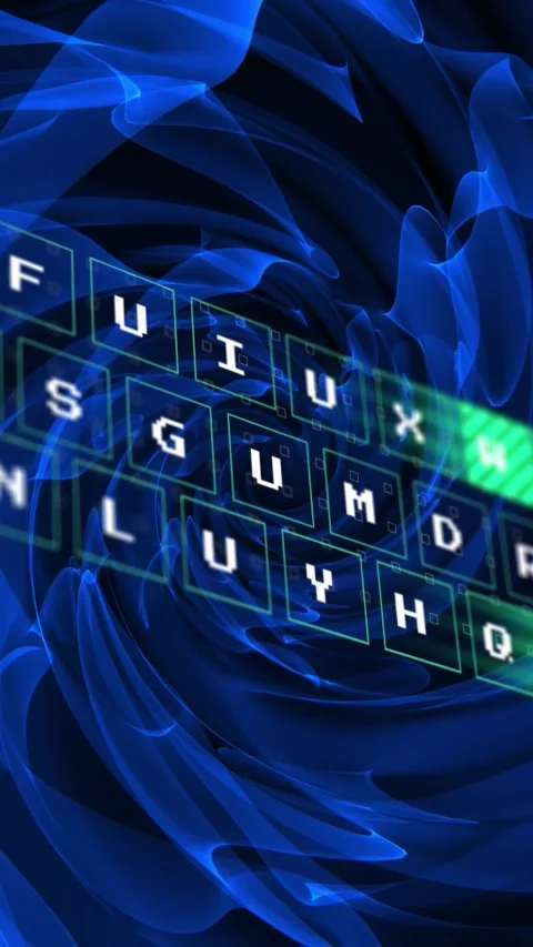 Animation of abstract pattern moving on keyboard over spiral pattern on black Stock Footage 344783254
