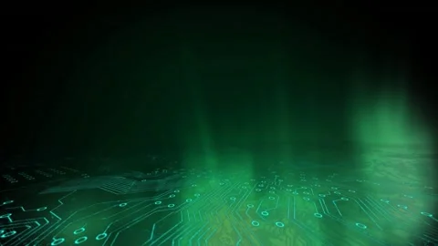 Animation of abstract pattern over close-up view circuit board against black Stock Footage 236437216
