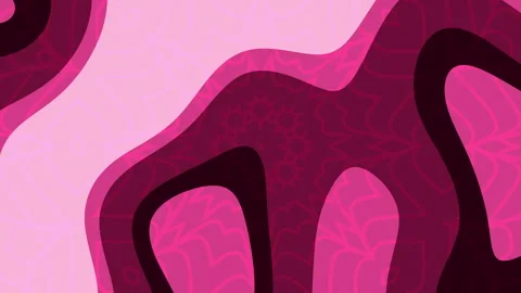 Animation Abstract pink and dark pink wavy flowing shapes Vidéo 334387607