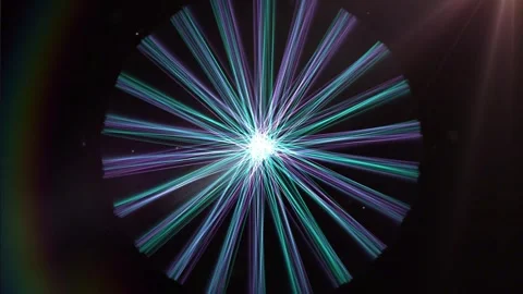 Animation of Abstract Radial Light Beams Glowing Brightly with Dynamic Motion Stockbeeldmateriaal 334953252