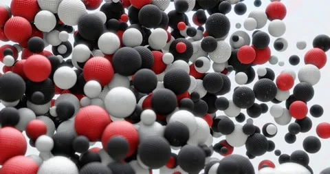 Animation of Abstract red, white, black Spheres Video stock 159347168
