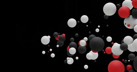 Animation of Abstract red, white, black Spheres Video stock 162231122