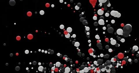 Animation of Abstract red, white, black Spheres Stock Footage 162231129