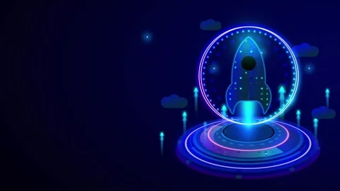 Animation of abstract rocket business technology background concept Video stock 276963506