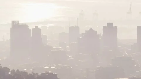 Animation of abstract shapes and data processing over cityscape Stock Footage 330167929