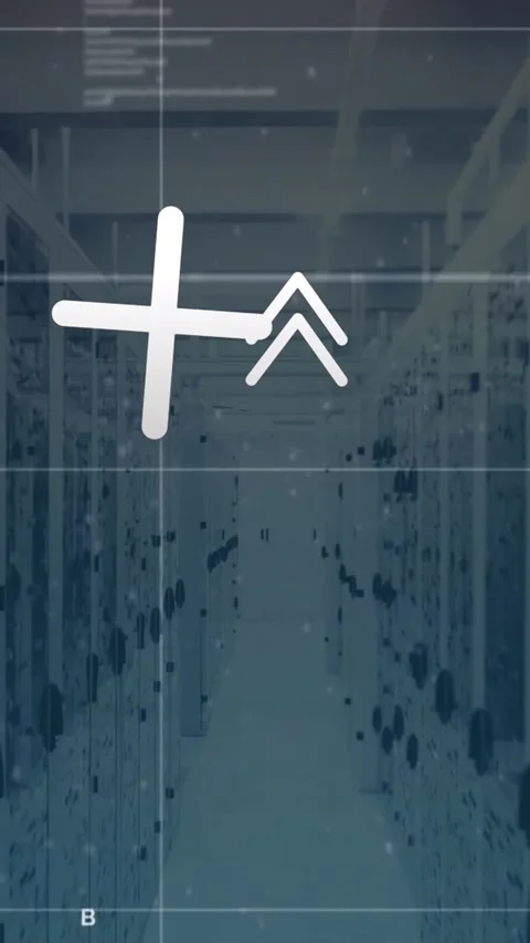 Animation of abstract shapes and data processing over grid network against Stock Footage 342915339