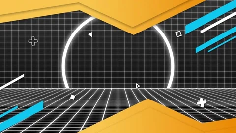 Animation of abstract shapes over grid o... | Stock Video | Pond5