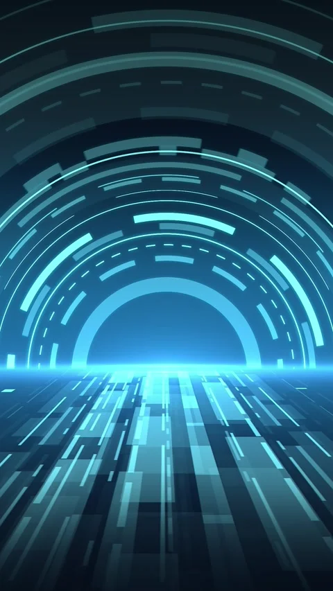 Animation of an abstract tech background in blue. Loop. Video stock 247586123
