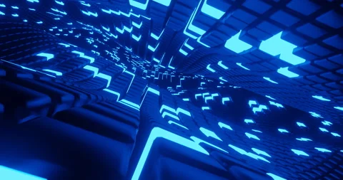 Animation abstract technology Network loop in the tunnel science. Stock Footage 131789987