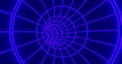 Animation abstract technology Network loop in the tunnel science. Stock Footage 131790090