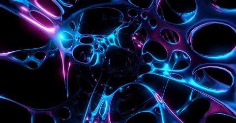 Animation abstract technology Network loop in the tunnel science 库存插图