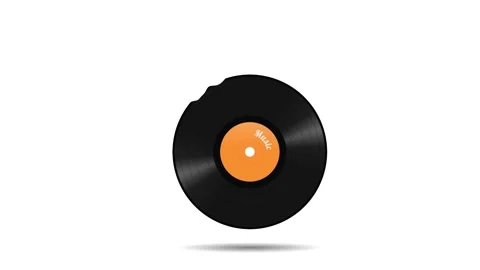 Animation abstract vinyl record with sheet music. Stock Footage 295321301