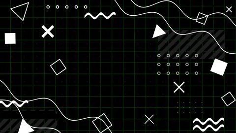Animation of abstract waving background with geometric shapes Video stock 263400392
