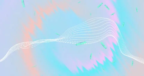 Animation of abstract waving shape moving on multi coloured background Stockbeeldmateriaal 310302823