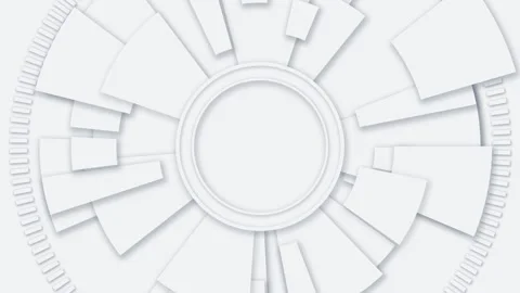 Animation of abstract white geometric shapes with shadow and seamless looping. Stock Footage 280189587