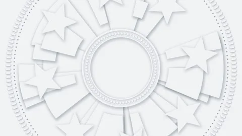 Animation of abstract white geometric shapes with shadow and seamless looping. Stock Footage 280324437