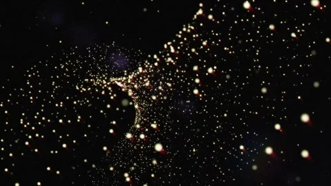 Animation of abstract yellow flickering particles Stock Footage 260267169