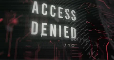 Animation of access denied over binary codes forming globe against black Stock Footage 244866217