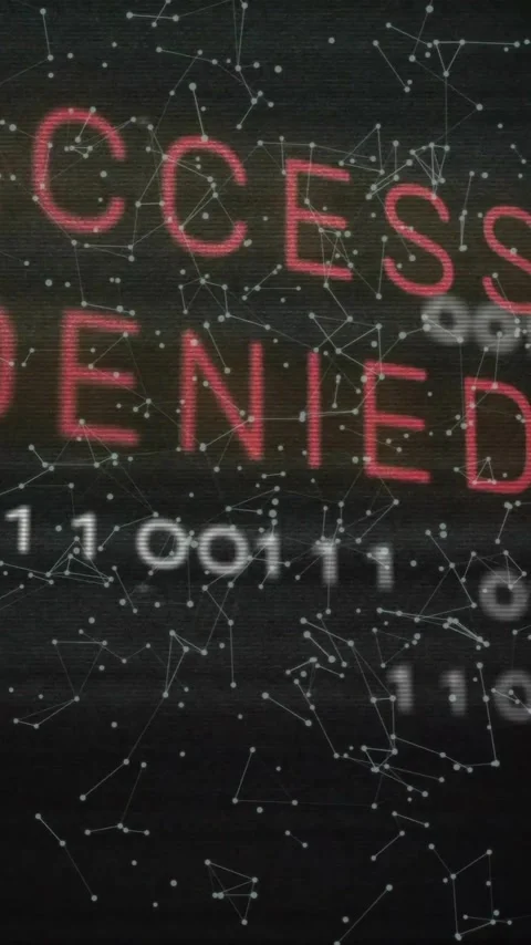 Animation of access denied text and digital data processing over computer Stock Footage 320330558