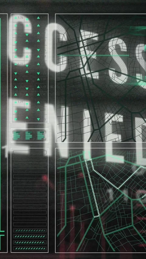Animation of access denied text, graph, lines, navigation pattern over binary Stock Footage 321216333