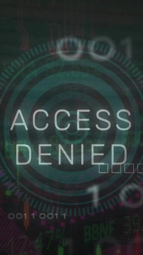 Animation of access denied text, scope and data processing over black background Stock Footage 323341838
