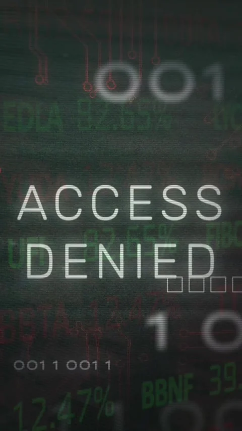 Animation of access denied text, x symbol, binary codes, circuit board texture 動画素材 321991033