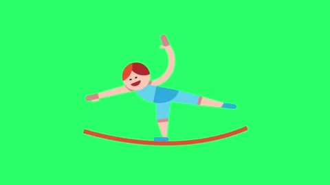 Animation acrobatics show circus object on green screen. Stock Footage 277239422