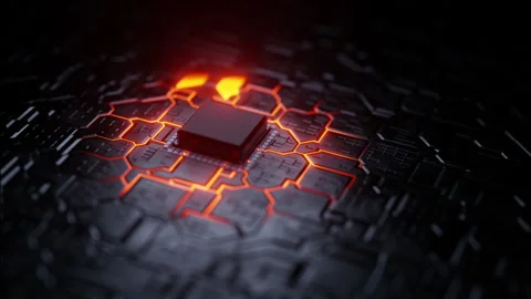 Animation - Advanced Technology Concept Visualization. Circuit Board CPU Proc Stock Footage 160039199