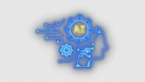 Animation of AI artificial intelligence icon isolated on transparent background. Stock Footage 288323485