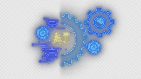 Animation of AI artificial intelligence icon isolated on transparent background. Stock Footage 288323704