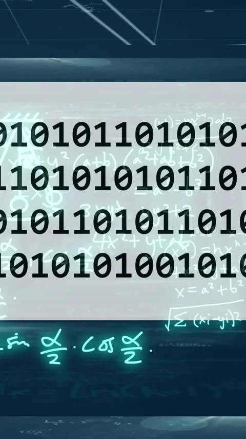 Animation of ai binary coding and mathematical data processing Video stock 341976889