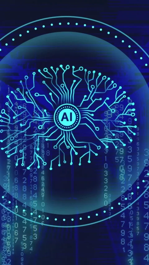 Animation of ai brain and data processing over computer servers Stock Footage 343610269