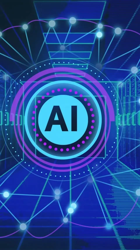 Animation of ai brain and data processing over computer servers Stock Footage 343610288
