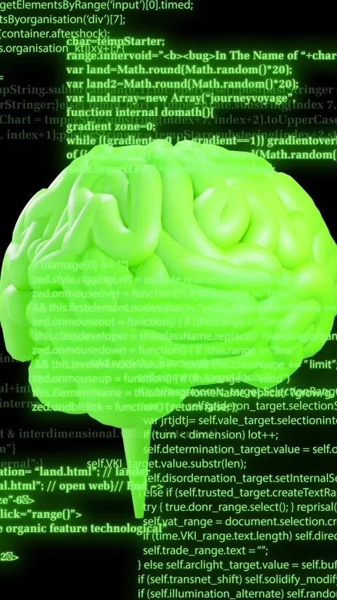 Animation of ai brain and data processing over black background Stock Footage 343714149