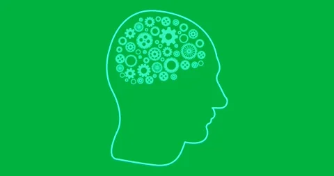 Animation of ai brain with cogs and data processing on transparent background Stock Footage 317925578