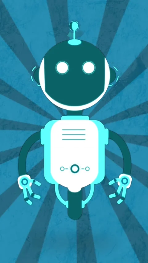 Animation of ai chat bot over blue stripes background Stock Footage 341953542