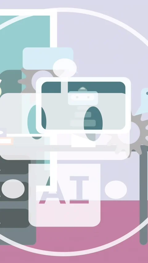 Animation of ai on computer and data processing Stock Footage 343610417