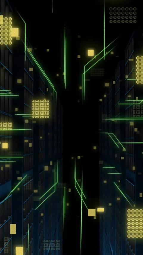 Animation of ai connections and data processing over computer servers Stock Footage 341974861