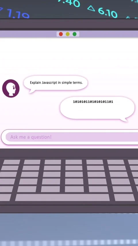 Animation of ai data processing, chat, statistics and icons over laptop screen Stock Footage 343640979