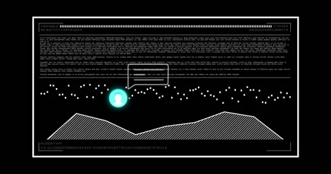 Animation of ai data processing over chat bot and screen on black background Stock Footage 310487982