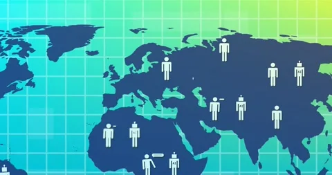 Animation of ai icons and data processing over world map Stock Footage 329103063