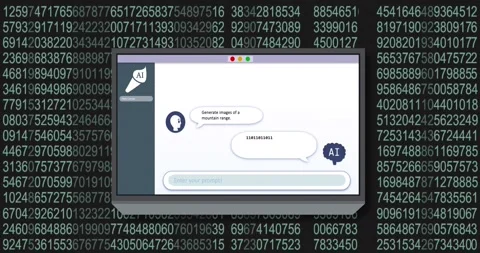 Animation of ai text and binary coding data processing over screen Stock Footage 239684345