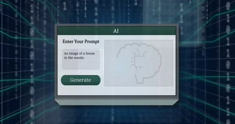 Animation of ai text and binary coding data processing over screen Stock Footage 328351773