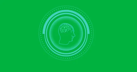 Animation of ai text and brain with cogs and data processing on transparent Stock Footage 317925580
