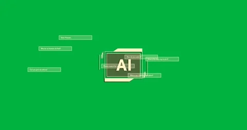 Animation of ai text and icon on transparent background 動画素材 317925533