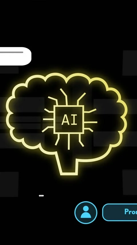 Animation of ai text, brain and digital data processing over black background Stock Footage 343824338